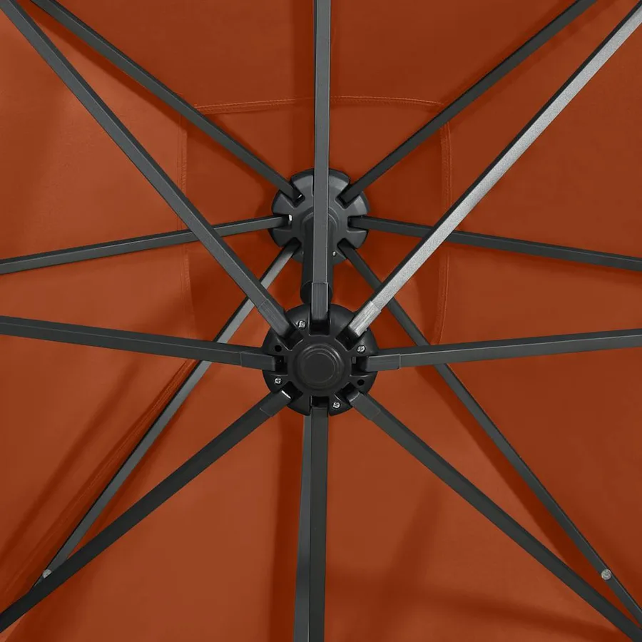 Parasol de jardin en porte-à-faux avec mât et lumières LED - 8