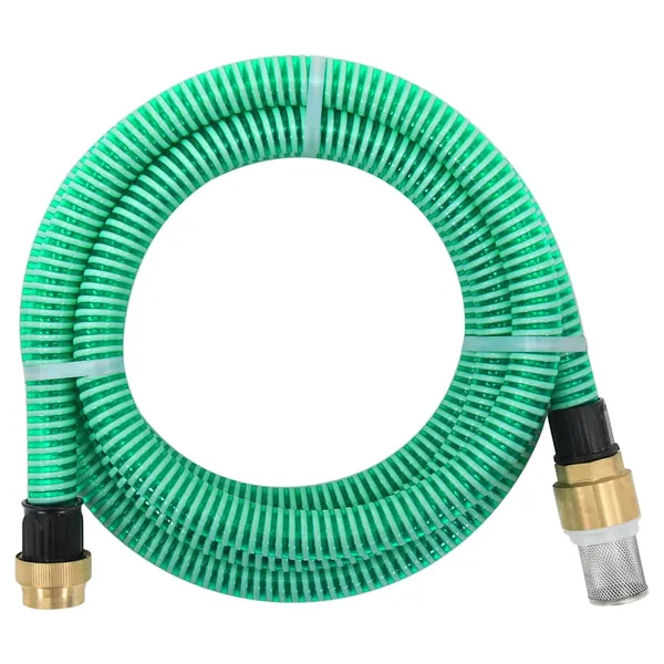 Tuyau d'aspiration avec raccords en laiton vert 1,1" 7 m PVC