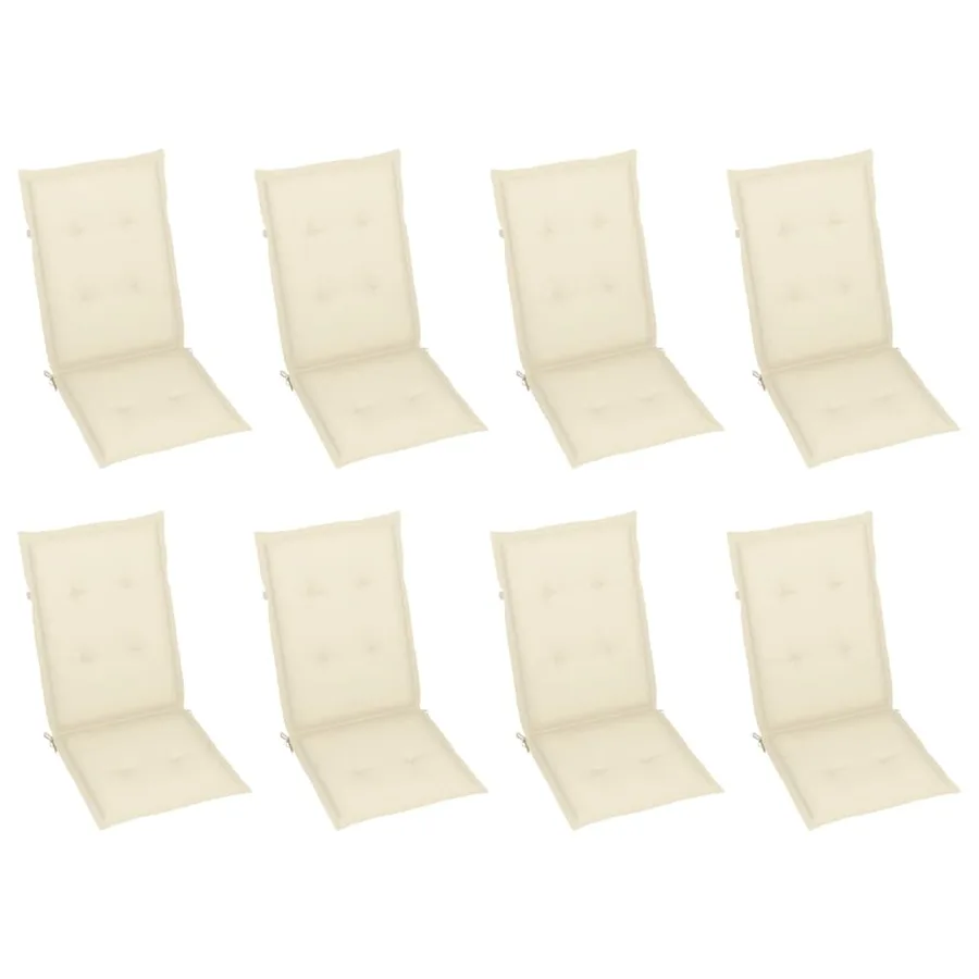 Chaises inclinables de jardin et coussins lot de 8 Gris Acacia - 3