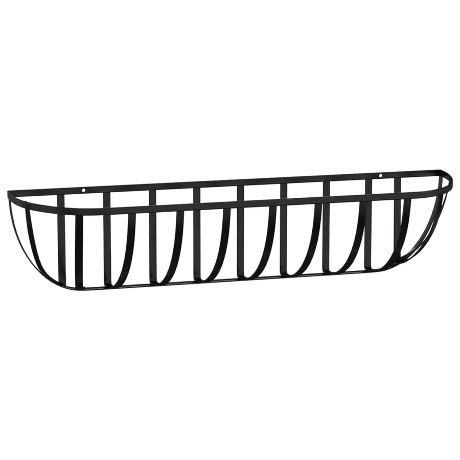 Jardinières murales 2 pcs en coco noir 91x20x23 cm acier - 5