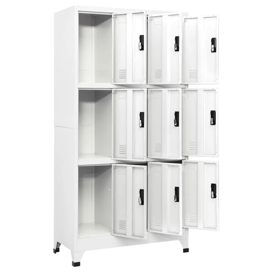 Armoire à casiers Blanc 90x45x180 cm Acier - 3