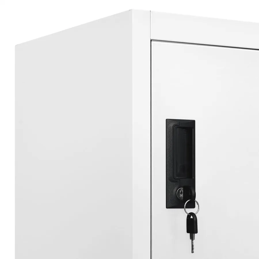 Armoire à casiers Blanc 90x45x180 cm Acier - 7