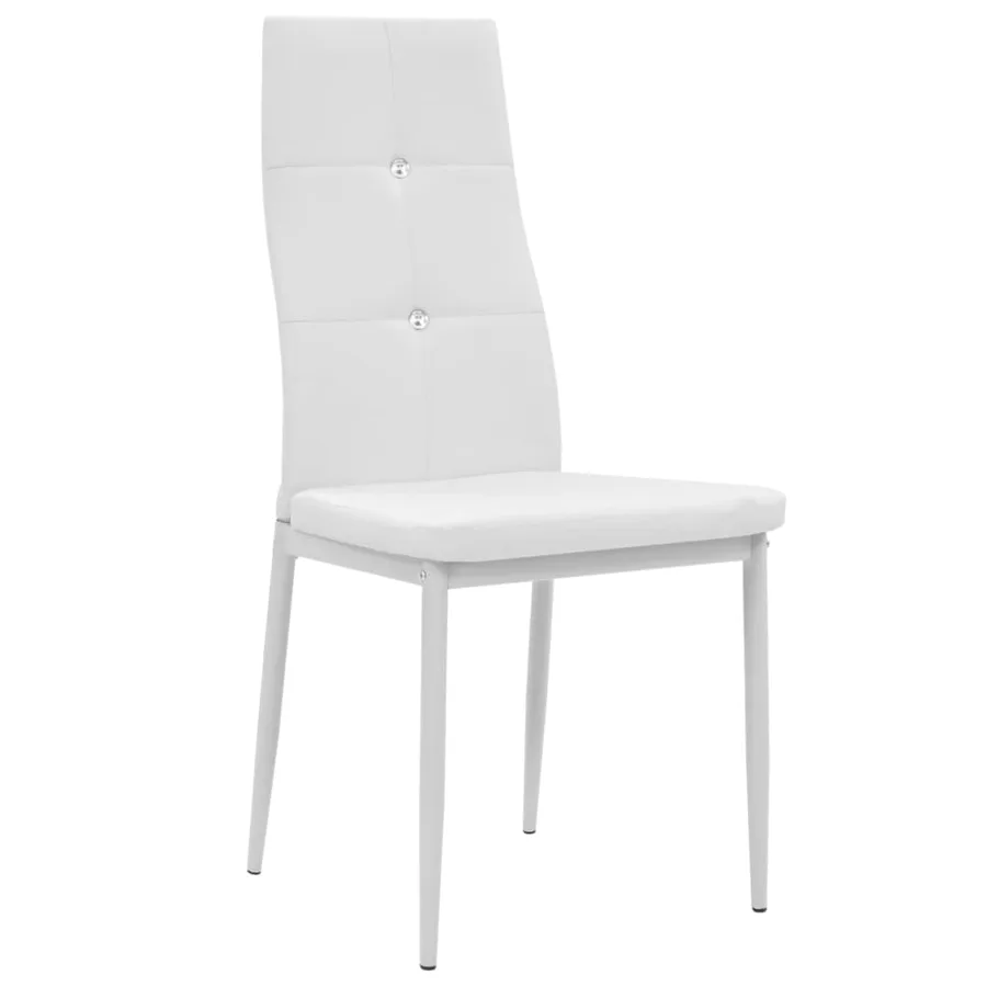 Chaises à manger lot de 4 blanc similicuir - 2