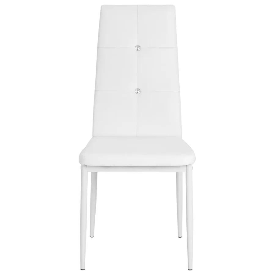Chaises à manger lot de 4 blanc similicuir - 3