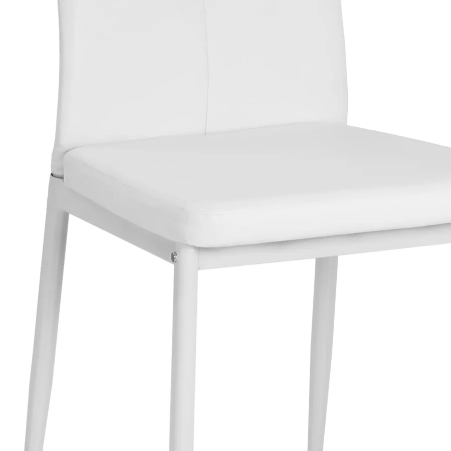 Chaises à manger lot de 4 blanc similicuir - 6