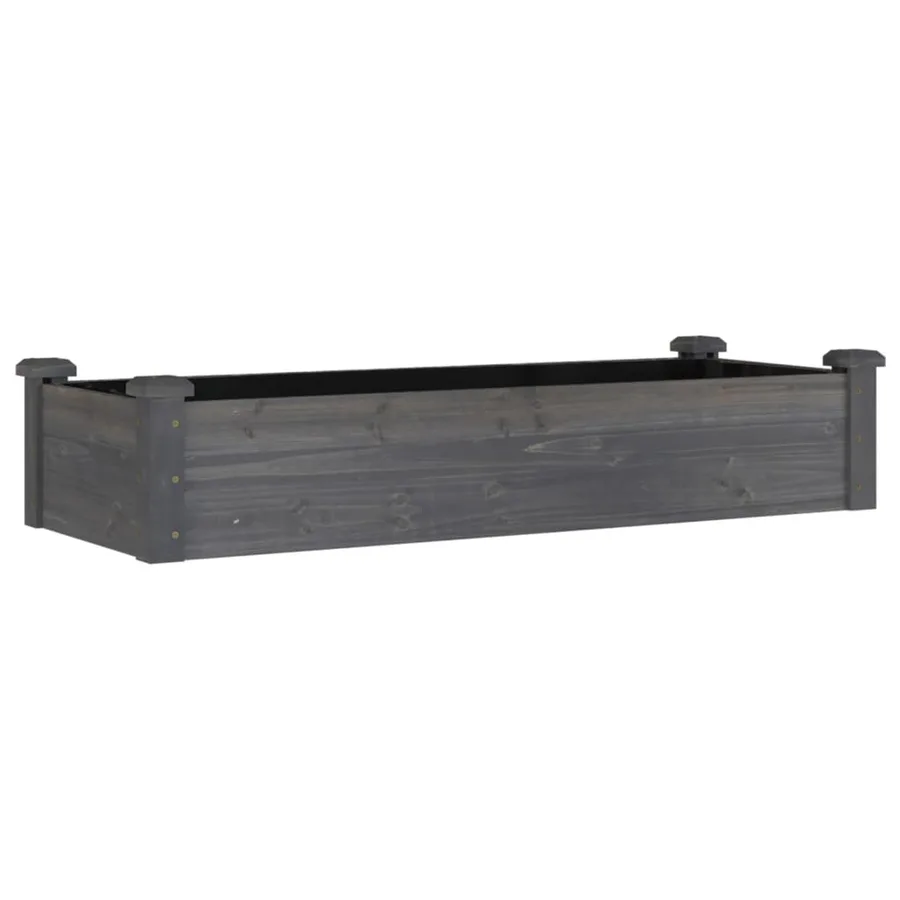 Lit surélevé de jardin doublure 120x45x25 cm bois massif sapin - 2