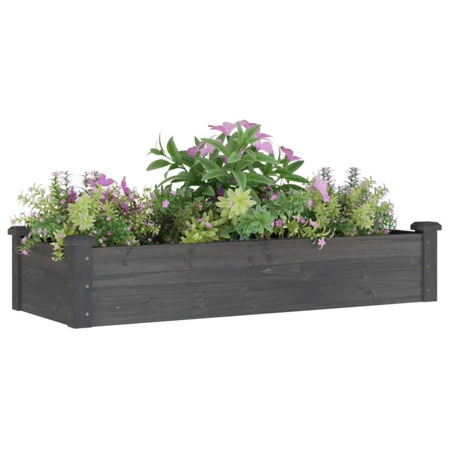 Lit surélevé de jardin doublure 120x45x25 cm bois massif sapin - 3