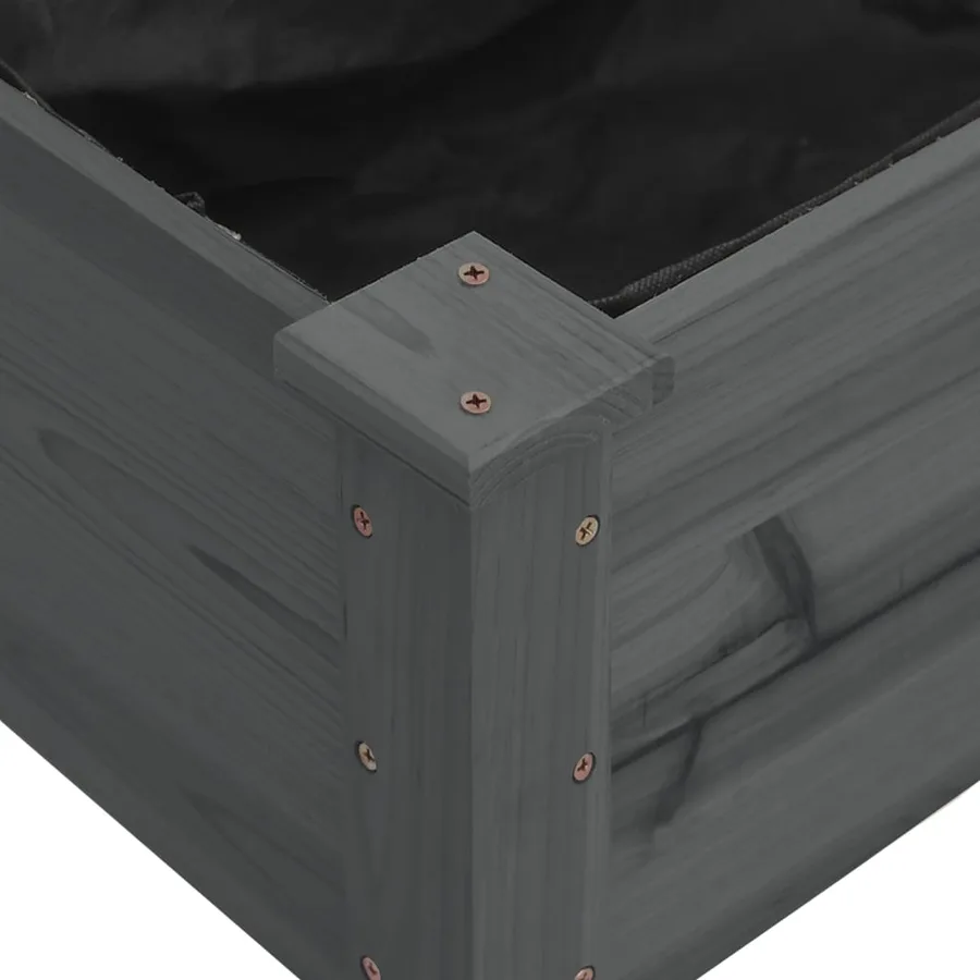 Lit surélevé de jardin doublure 120x45x25 cm bois massif sapin - 7