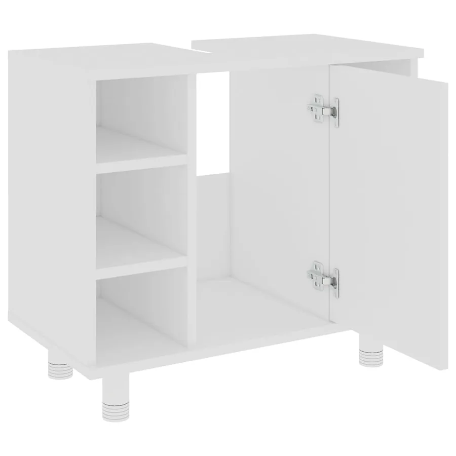 Armoire de salle de bain Blanc 60x32x53,5 cm Bois d'ingénierie - 5