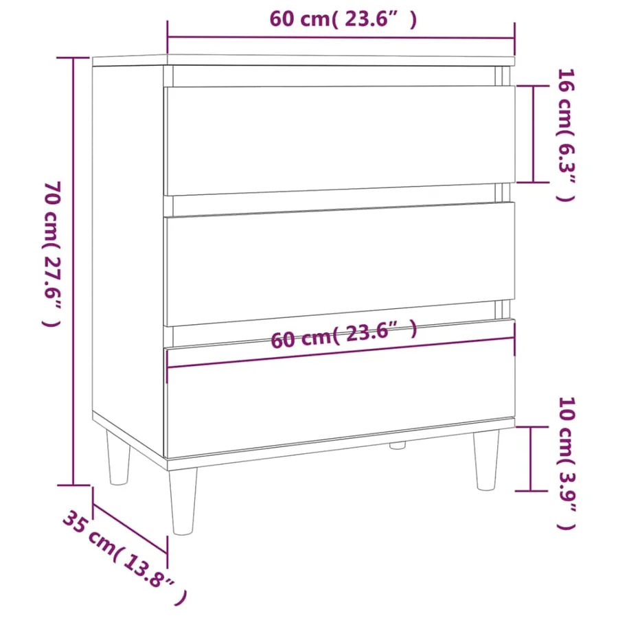 Buffet Chêne sonoma 60x35x70 cm Bois d'ingénierie - 10