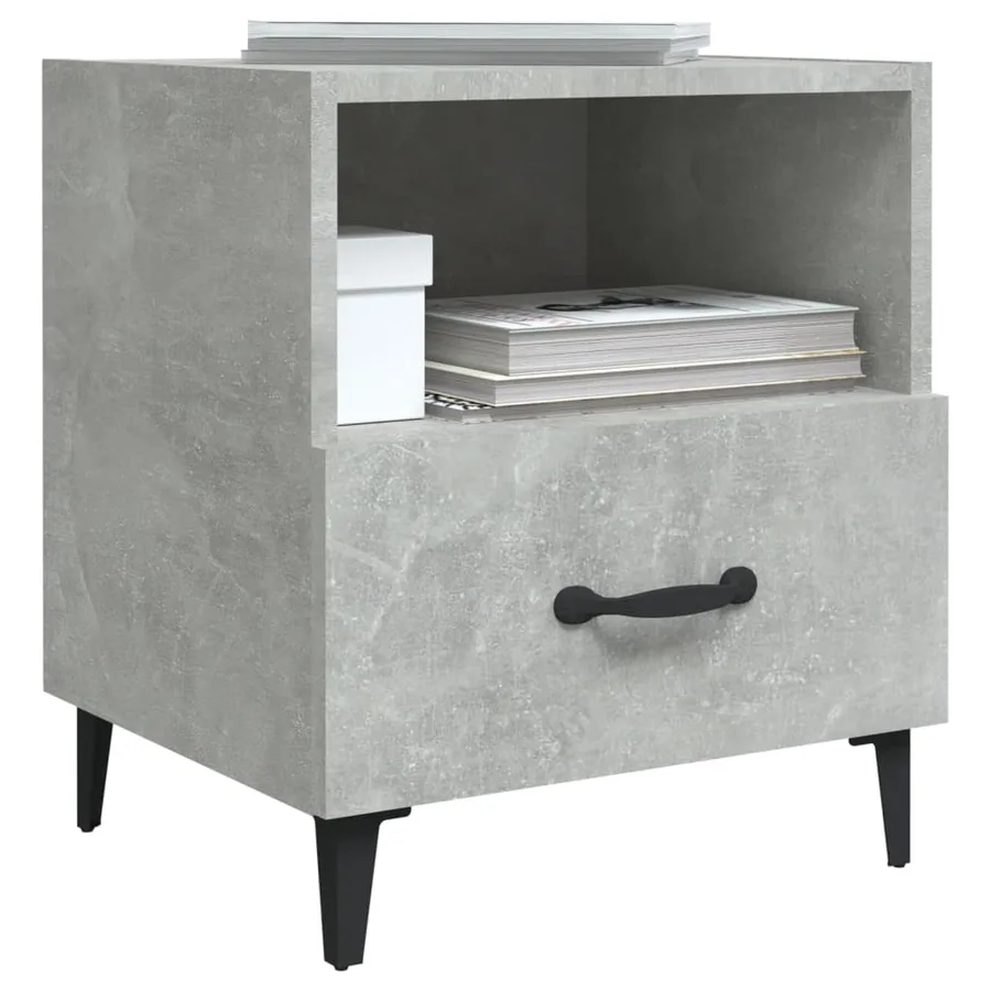 Table de chevet Gris béton Bois d'ingénierie - 6