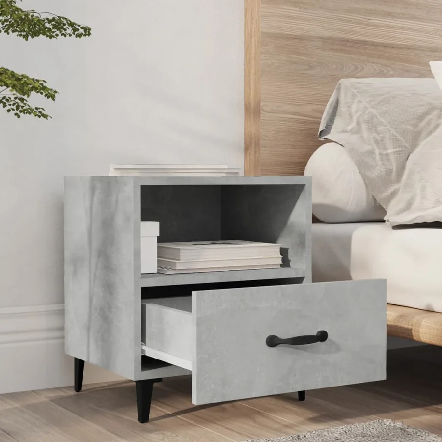 Table de chevet Gris béton Bois d'ingénierie - 7