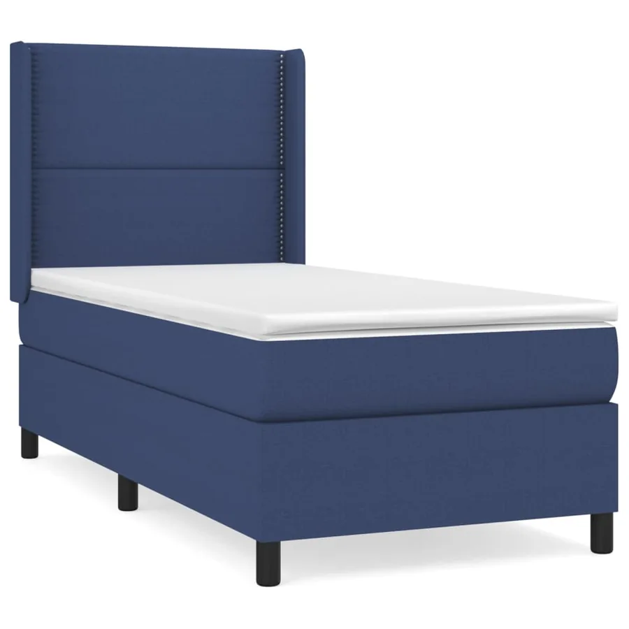 Sommier à lattes de lit avec matelas Bleu 100x200 cm Tissu - 2