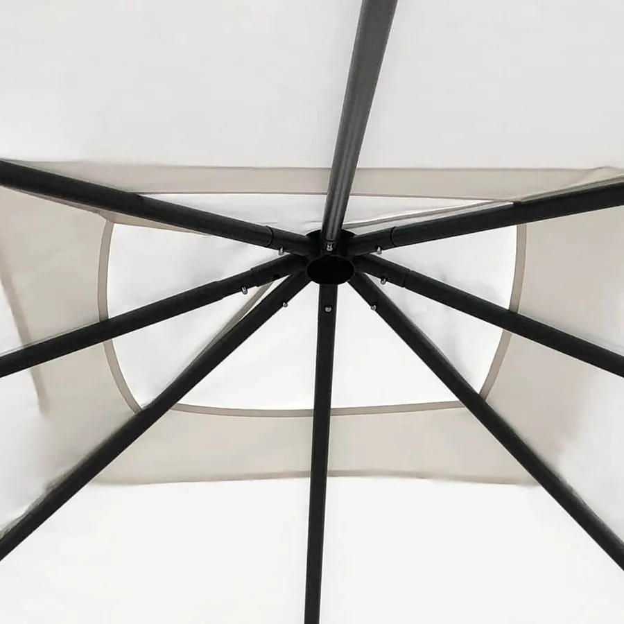 Belvédère avec revêtement de poteaux 3x3x2,6 m Crème 160 g/m² - 3