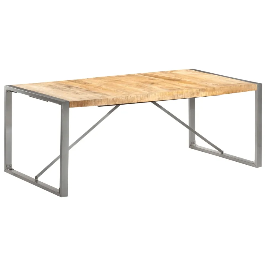 Table à manger 200x100x75 cm Bois de manguier massif brut - 10