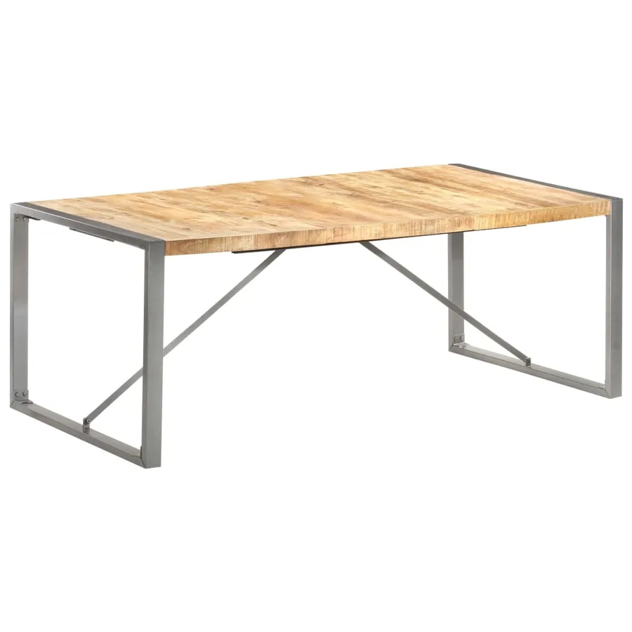 Table à manger 200x100x75 cm Bois de manguier massif brut - 11
