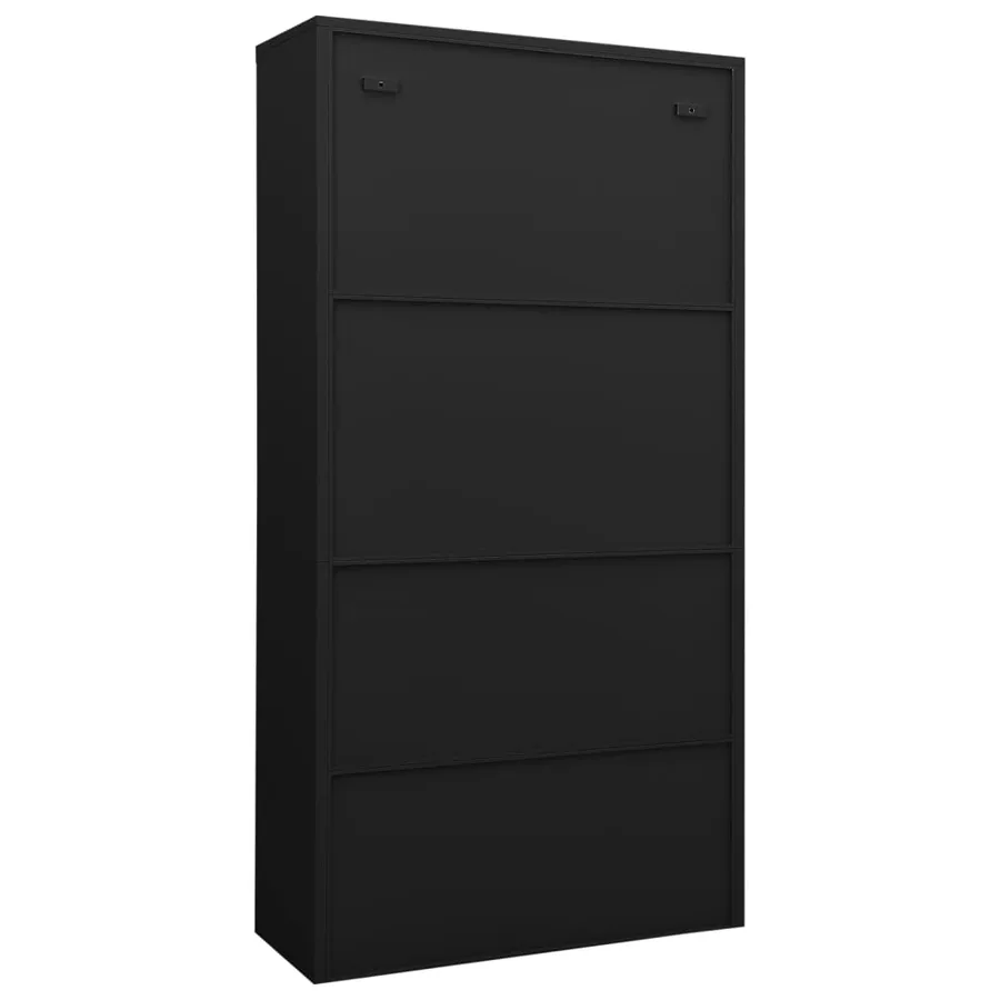 Armoire de bureau Noir 90x40x180 cm Acier - 4