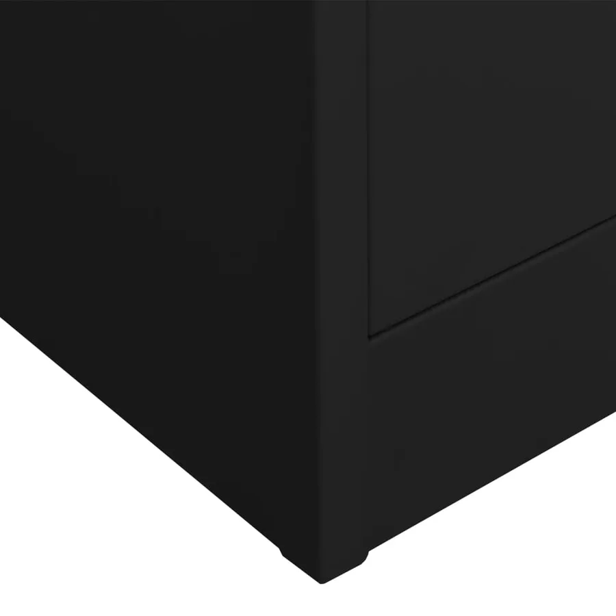 Armoire de bureau Noir 90x40x180 cm Acier - 7