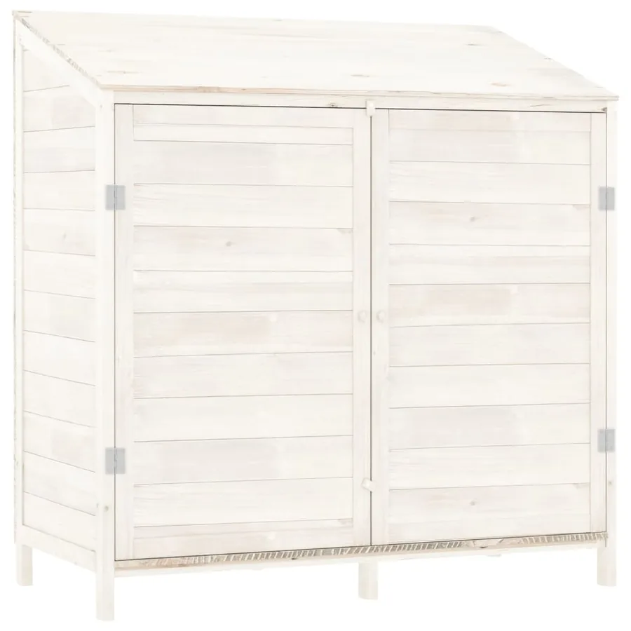 Remise de jardin Blanc 102x52x112 cm Bois de sapin solide - 2