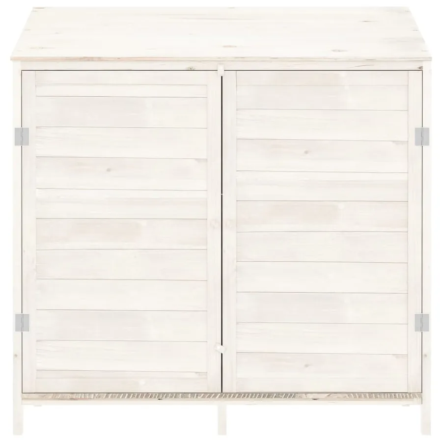 Remise de jardin Blanc 102x52x112 cm Bois de sapin solide - 3