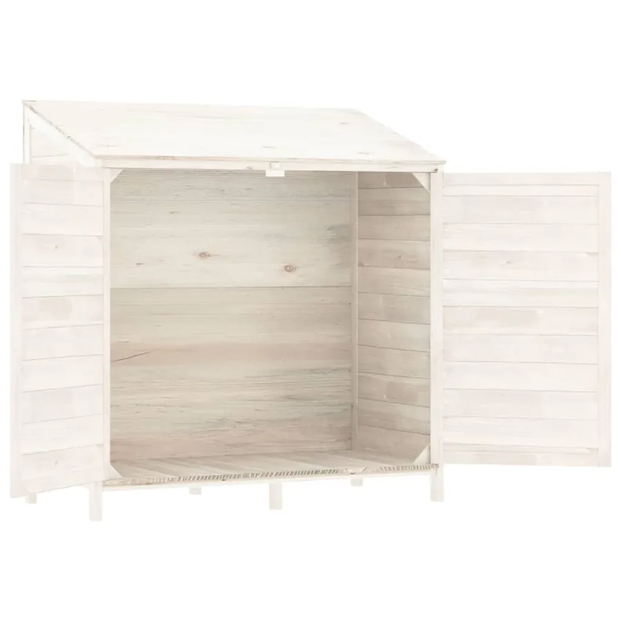 Remise de jardin Blanc 102x52x112 cm Bois de sapin solide - 4