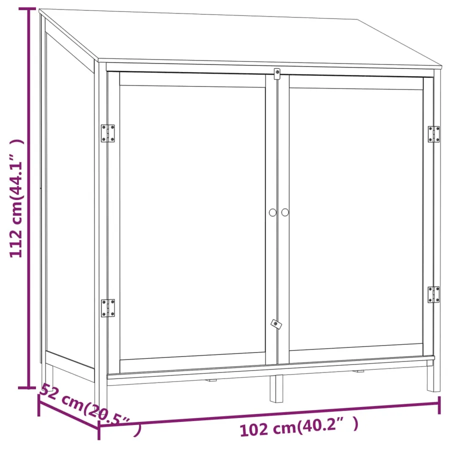 Remise de jardin Blanc 102x52x112 cm Bois de sapin solide - 7