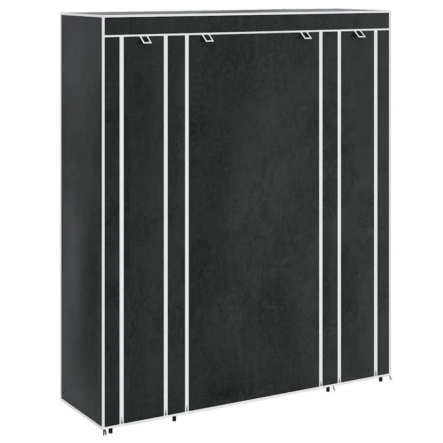 Armoire avec compartiments et tiges 45 x 150 x 176 cm Noir - 2