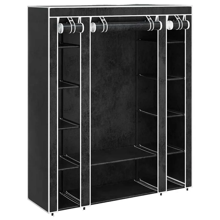 Armoire avec compartiments et tiges 45 x 150 x 176 cm Noir - 3