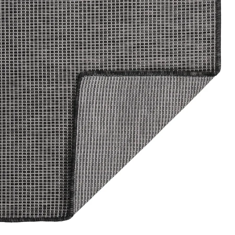 Tapis à tissage plat d'extérieur 120x170 cm Gris - 2