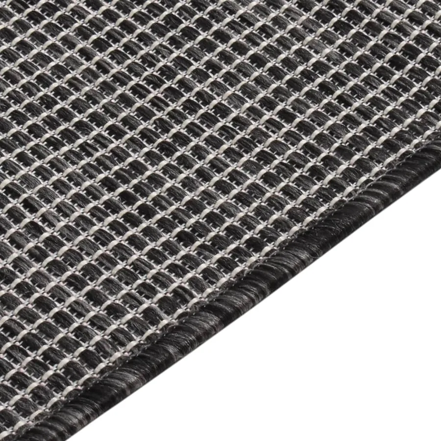 Tapis à tissage plat d'extérieur 120x170 cm Gris - 4