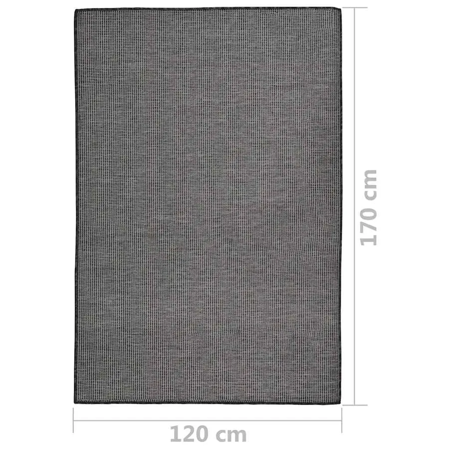 Tapis à tissage plat d'extérieur 120x170 cm Gris - 6