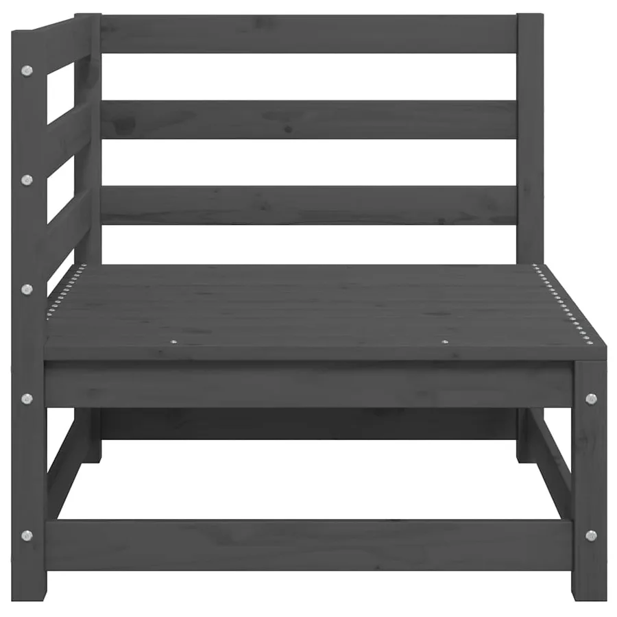 Canapés d'angle de jardin 2 pcs gris bois de pin massif - 6