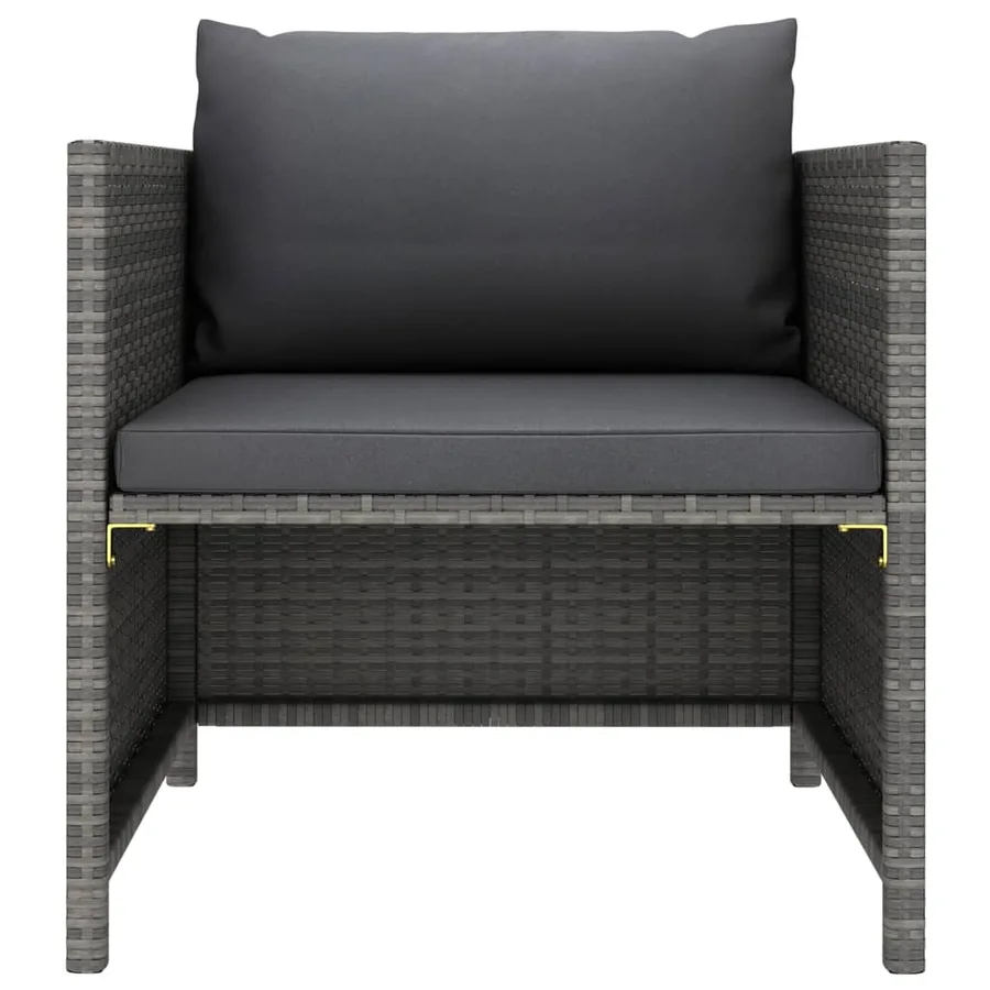 Salon de jardin 6 pcs avec coussins Résine tressée Gris - 17