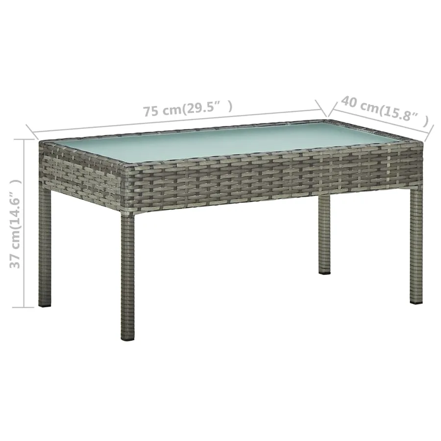 Salon de jardin 5 pcs avec coussins Résine tressée Gris - 10