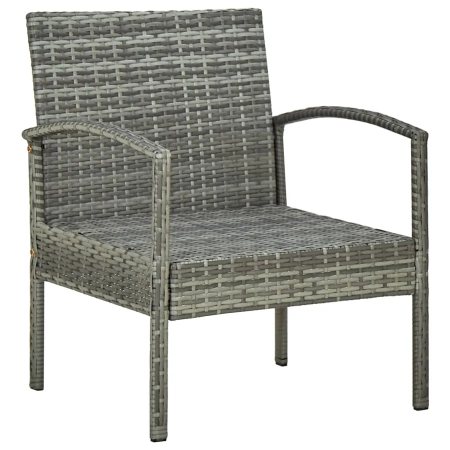 Salon de jardin 5 pcs avec coussins Résine tressée Gris - 12