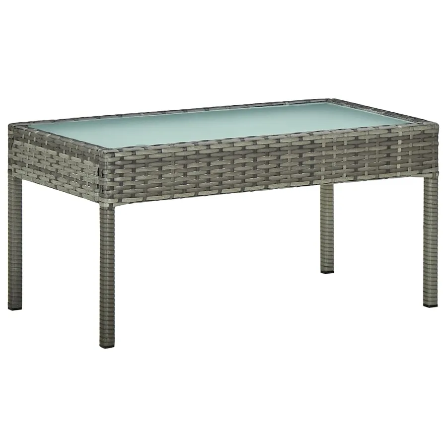Salon de jardin 5 pcs avec coussins Résine tressée Gris - 6