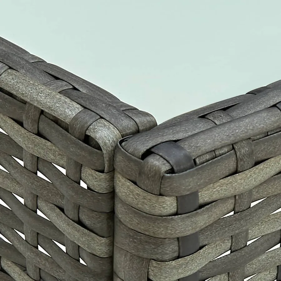 Salon de jardin 5 pcs avec coussins Résine tressée Gris - 7