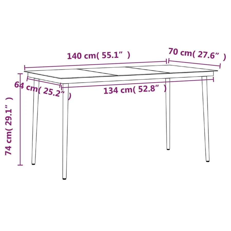 Ensemble à manger de jardin avec coussins 5 pcs Noir - 8
