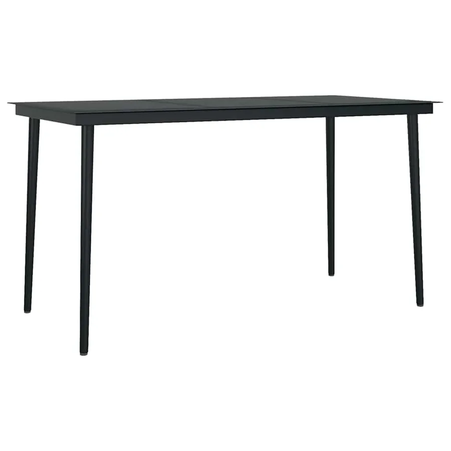 Ensemble à manger de jardin 5 pcs Gris et noir - 5
