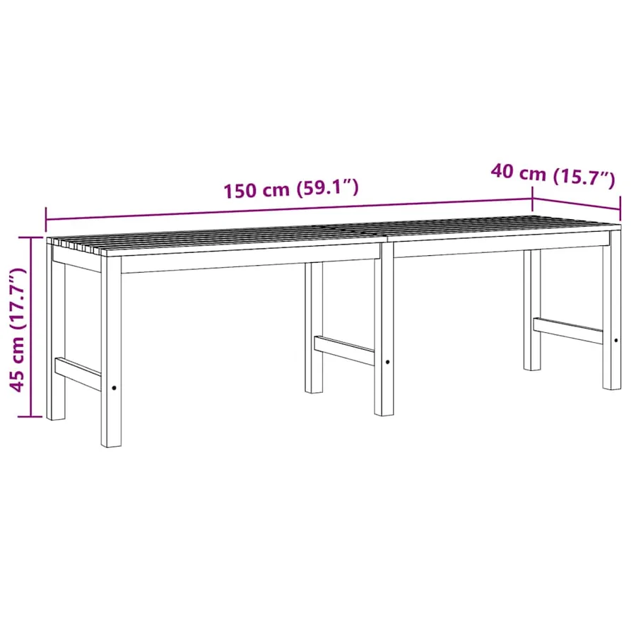 Banc de jardin 150 cm bois de teck massif - 7