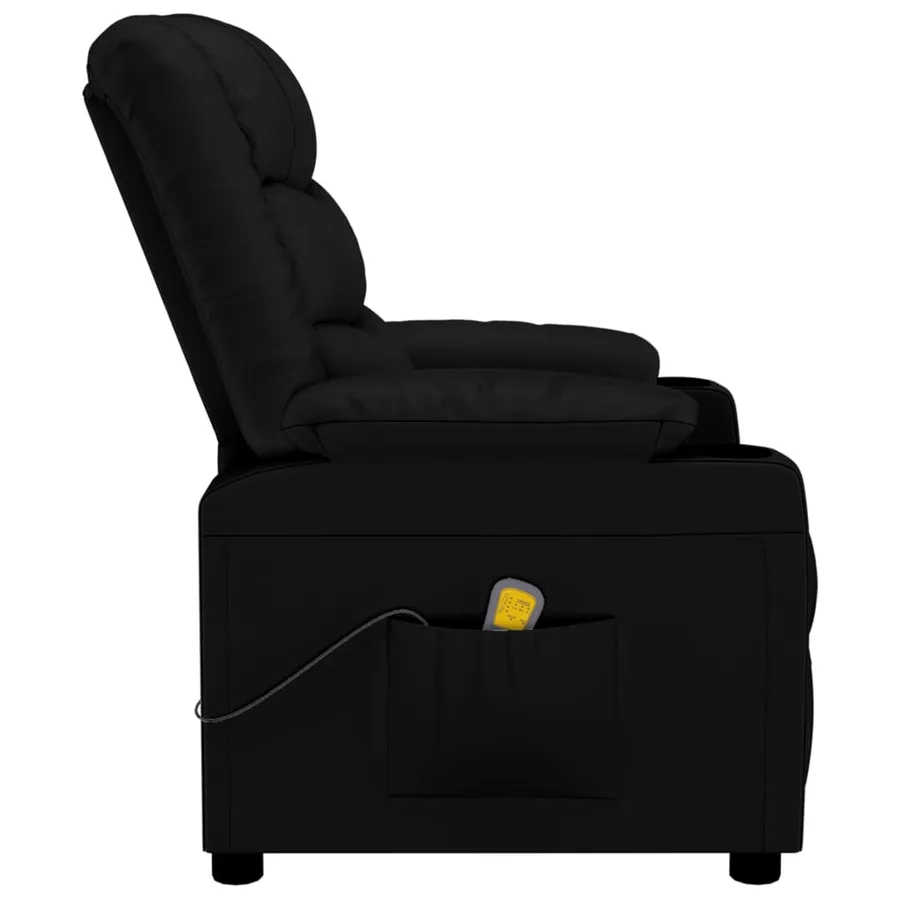 Fauteuil de massage Noir Similicuir - 4