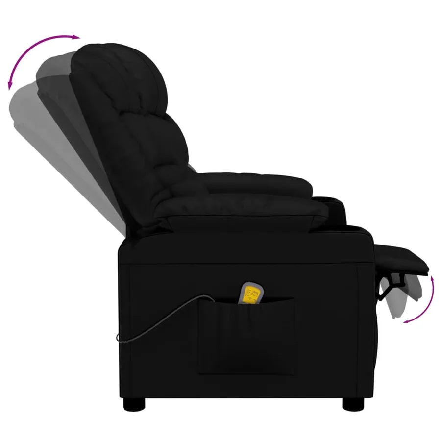 Fauteuil de massage Noir Similicuir - 6