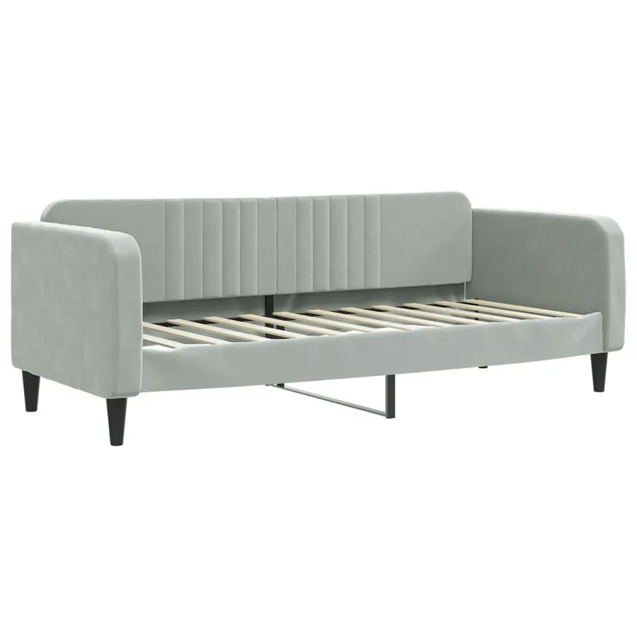 Lit de jour avec gigogne sans matelas gris clair 80x200 cm - 6