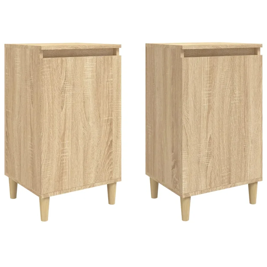 Tables de chevet 2pcs chêne sonoma 40x35x70cm bois d'ingénierie - 2
