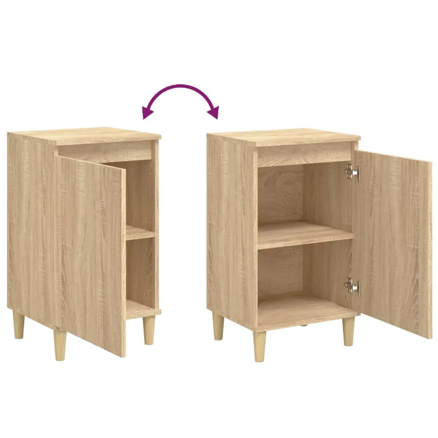 Tables de chevet 2pcs chêne sonoma 40x35x70cm bois d'ingénierie - 8