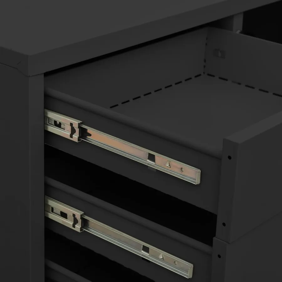 Armoire de bureau et jardinière Anthracite 90x40x125 cm Acier - 8