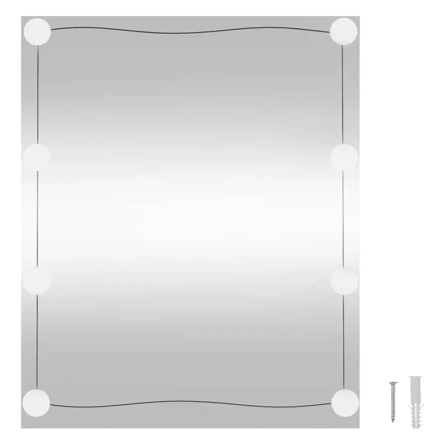 Miroir mural avec lumières LED 50x60 cm verre rectangulaire - 16