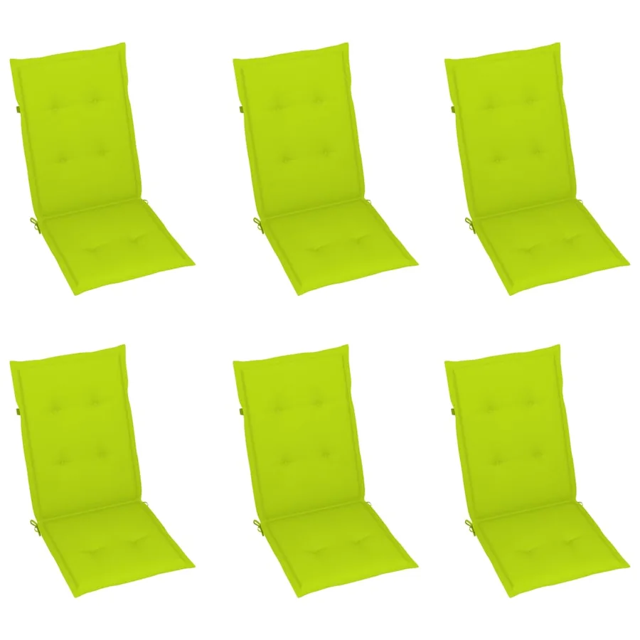 Chaises pliables de jardin lot de 6 avec coussins Bois d'acacia - 6