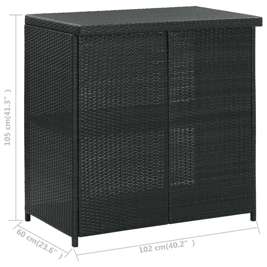 Ensemble de bar 3 pcs Résine tressée Noir - 10