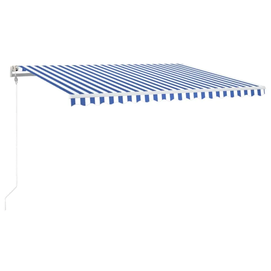 Auvent automatique capteur de vent/LED 400x300 cm Bleu et blanc - 2